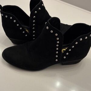 Circus by Sam Edelman Black Ankle Booties with Silver Accents